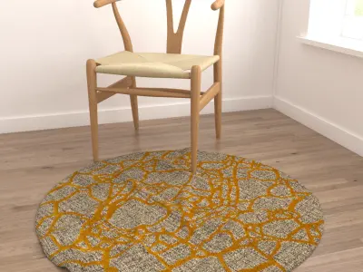 Round Rug Set 258 3D model