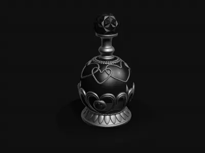 Vintage Perfume Bottle Pink 3D model