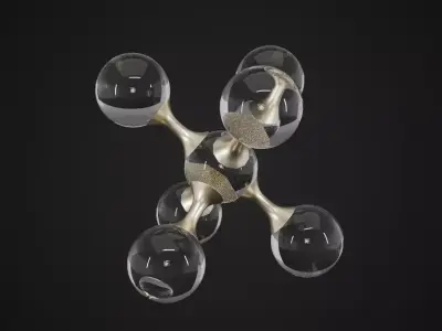 Crystal Geometric Ball Sculpture Low-poly 3D model