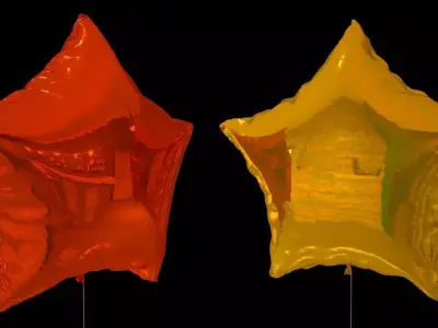 Balloons two star shaped Free 3D model