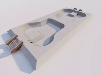 Skatepark-Skate Park PACK 3D model buy