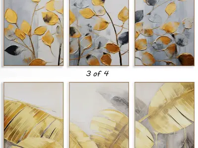 Abstract Painting Frame set 3D model 12