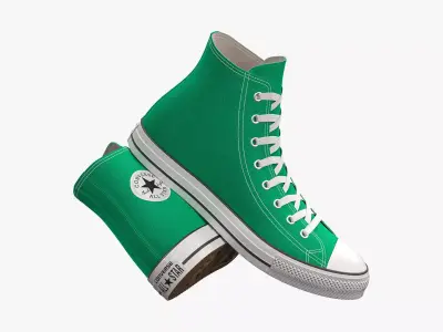 Chuck Taylor All Star Classic High Top Green 3D model
