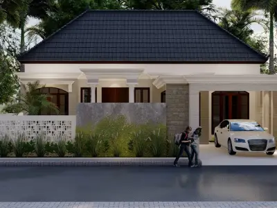 DESAIN RUMAH MINIMALIS SATU LANTAI 3D model