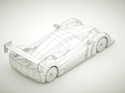 Generic Supercar v12 multicolors Low-poly 3D model