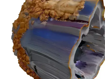 Detailed Agate Geode Crystal Rock Low-poly 3D model