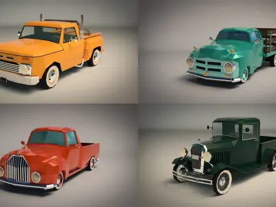 Low Poly Pickup Pack 01