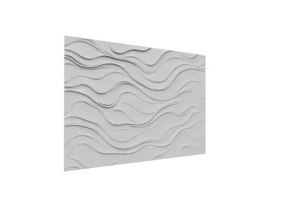 Modern 3D CNC Wall Panel Decorative Wall Art 01 3D model