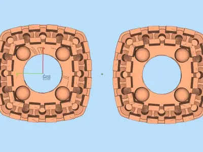 AV 293 Round Diamond Ladies Halo Style Stud Earring 3D print model