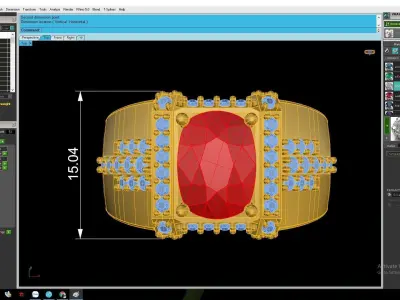 Luxury Oval Emerald Diamond Cocktail Ring for Women  2957 3D print model