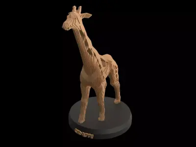 Parametric V Giraffe Low-poly 3D model
