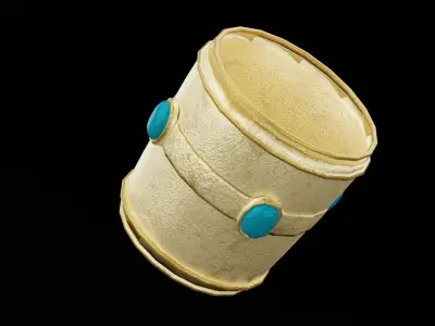 Golden Bracer  Low-poly 3D model