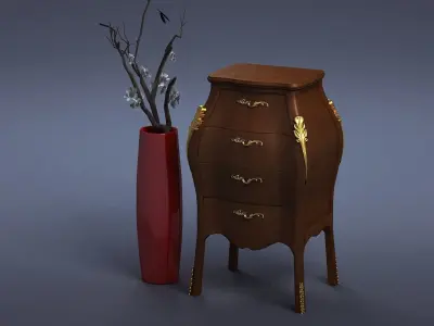 cabinet cabinet wardrobe sofa bed table bookshelve 3D model