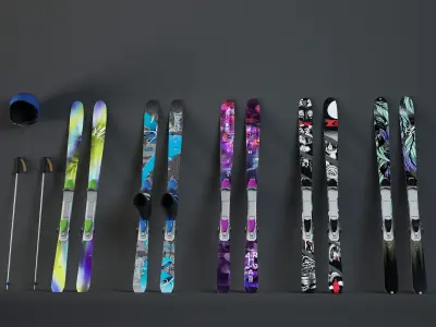 ski sports equipment 3D model