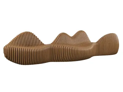 wood sliced public Bench 3D model