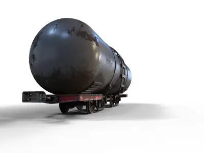 Pack 2 Wagon tank Low-poly 3D model