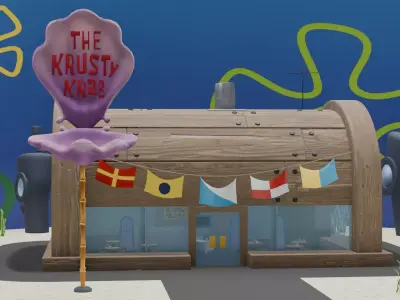 The Krusty Krab Free low-poly 3D model