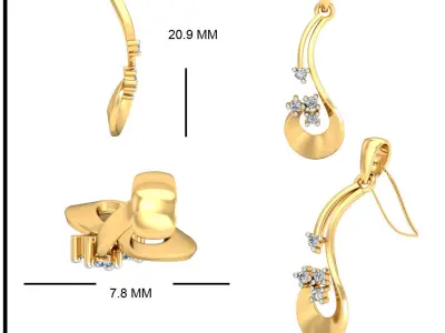 Solitaire Pendant 3dm stl FBX OBJ Render Detail 3D print model shop