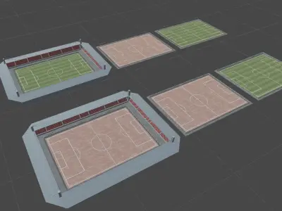 Football Fields Low-poly 3D model