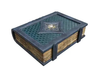 Old spell book Low-poly 3D model