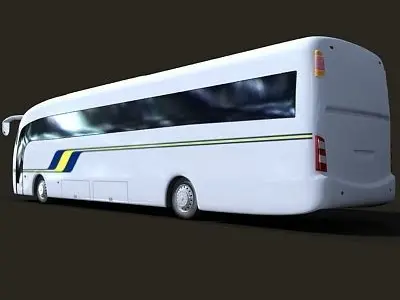 White Striped Bus 7 3D model