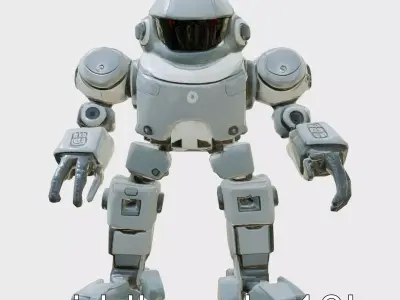 Humanoid Robot Mech Armor Unit Low-poly 3D model