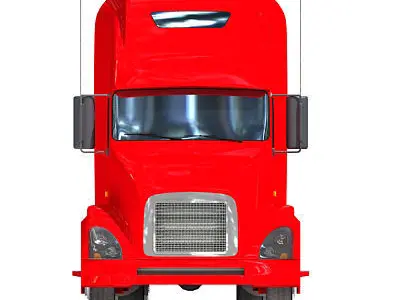 Red Truck Tractor 01 3D model