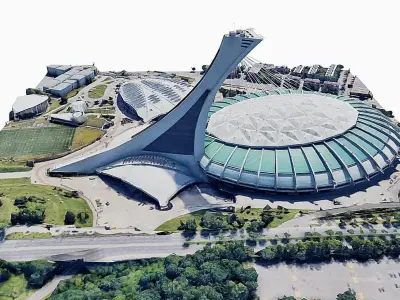 Olympic Stadium Montreal Low-poly 3D model
