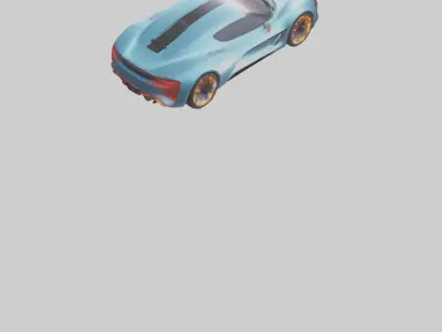 Concept Sports Car with Futuristic Lights model 3D model