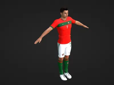 Cristiano Ronaldo - Portugal Low-poly 3D model