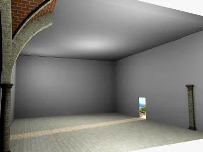 Vaulting 4-5 Renaissance 750cm spcd thick arches and thick curbs Low-poly 3D model