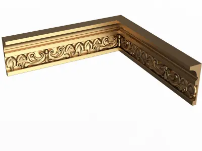 Cornice Decoration Molding 012 90 Degree Low-poly 3D model