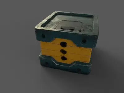 Scifi Power Supplier Box Free low-poly 3D model