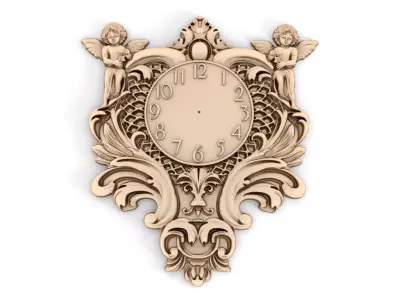 cnc carving clock 550x500x20mm 3D model