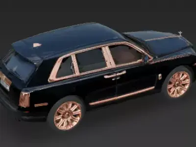 Midnight Onyx And Rose Gold Luxury SUV 3D Model Low-poly 3D model