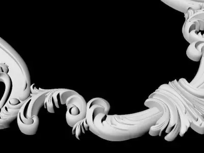 Central decor ornament for furniture 3D model 1075