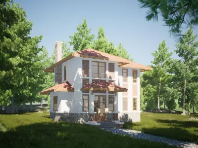 049Countryhouse2f52m2 3D model