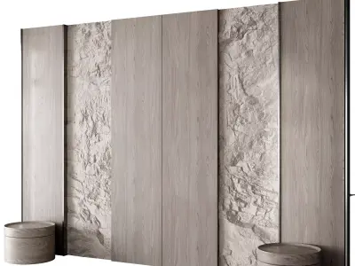 Headboard wall panel 006 3D model