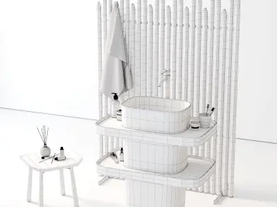 Washbasin Rexa Design Fonte Totem set 4 3D model