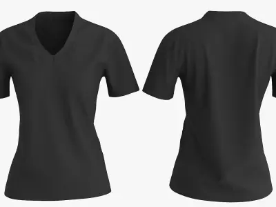Female T Shirt Low-poly 3D model