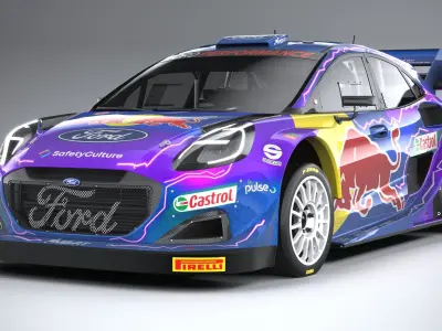 Puma M-Sport WRC Hybrid Rally1 2022 lowpoly 3D model