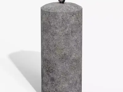 Granite Bollard Low-poly 3D model