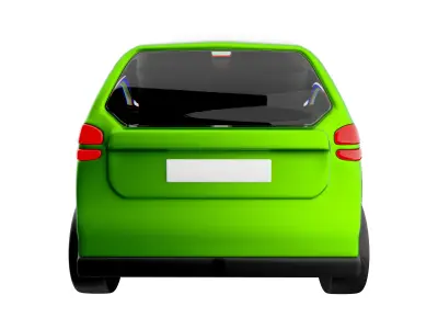 3d  concept of Environmentally friendly with an eco car icon 3D model