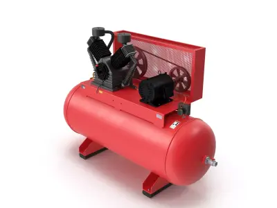 Air Compressor Stationary 120 gallon Low-poly 3D model