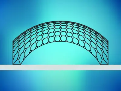 Dome octagonal pattern wire frame structure Low-poly 3D model