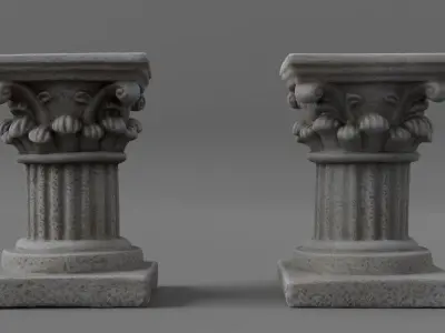 Photorealistic Ancient Column Low-poly 3D model