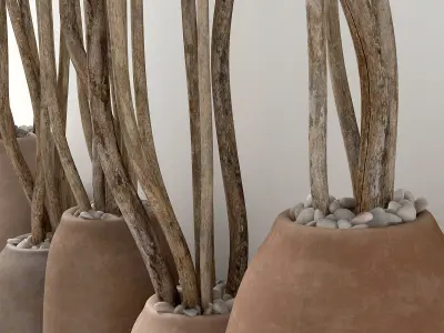 Dry branc vase decor n4 3D model