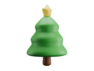 Christmas Tree Icon Low-poly 3D model