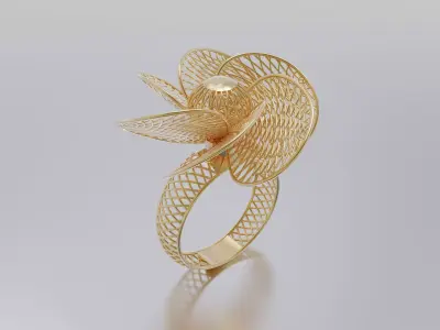 women ring 3D print model 2