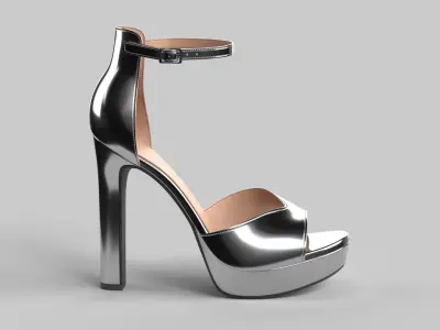 Unbranded Sandal 03 Women Platform Sandal grey Low-poly 3D model